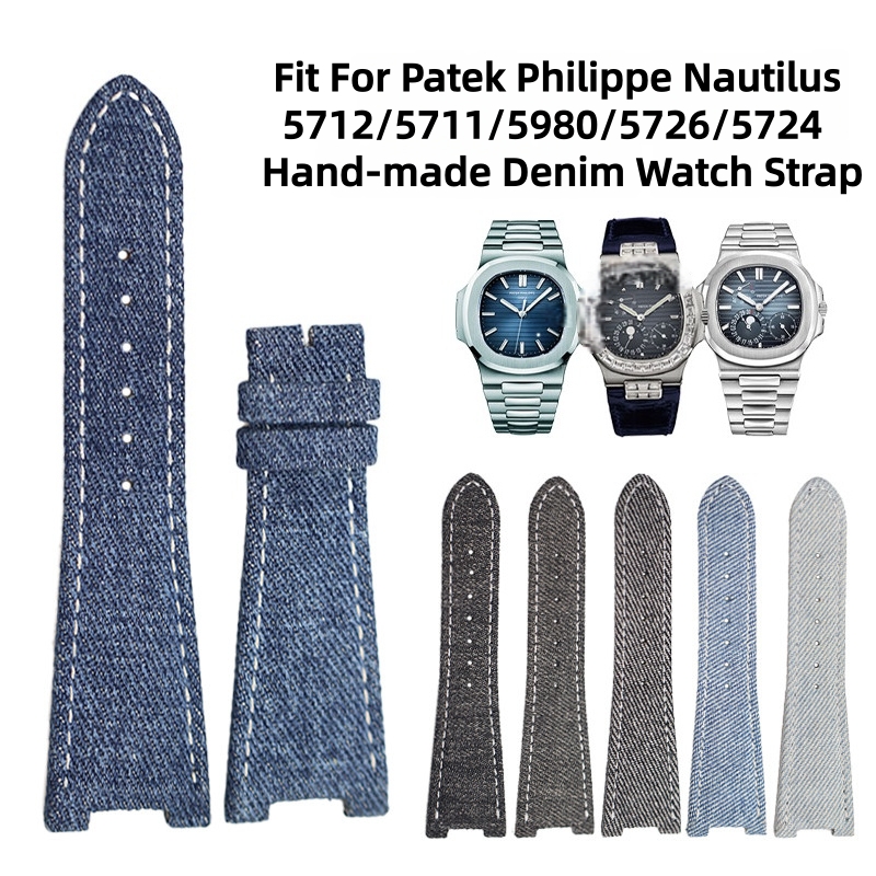 Correa de reloj de mezclilla h - Patek Philippe Watch Nautilus reseña y precio