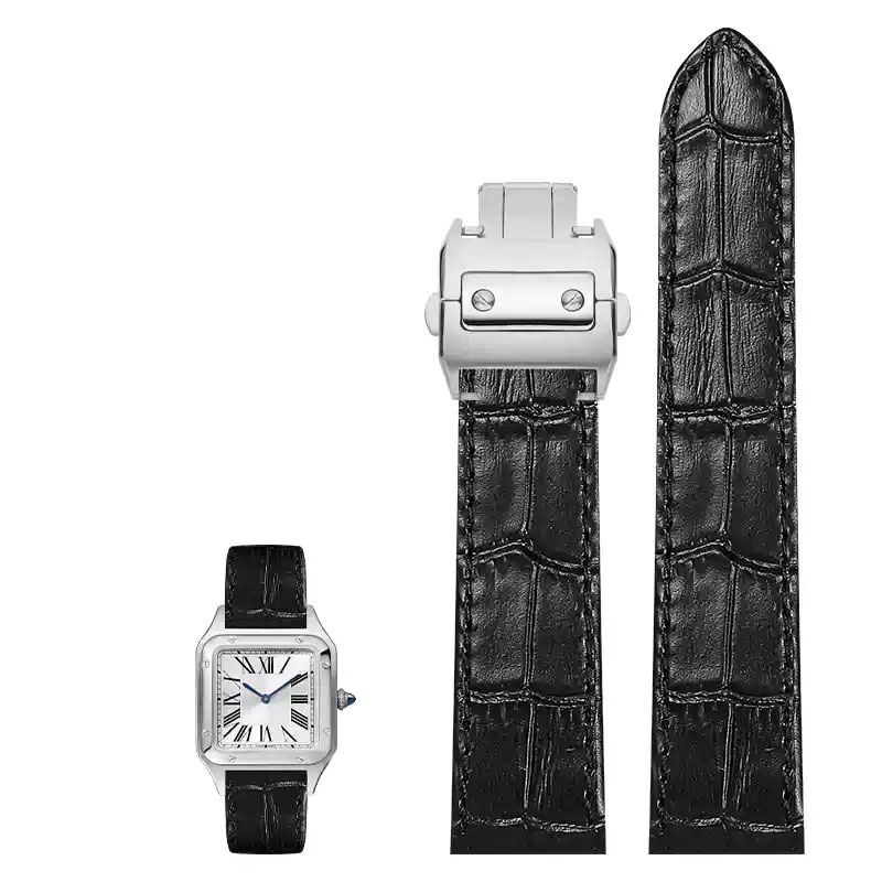 Correa de reloj de cuero genui - Cartier Watch Santos reseña y precio