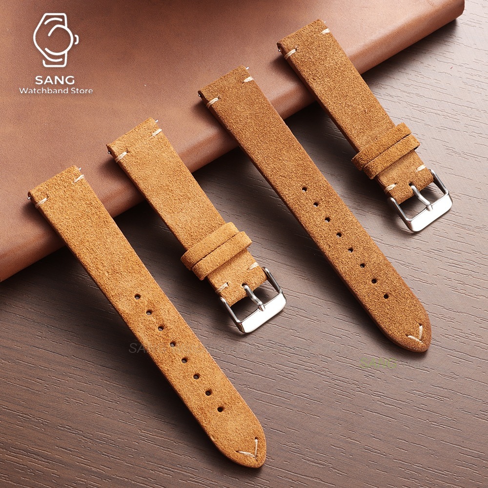 Correa de cuero de gamuza de l - Suede Strap Watch reseña y precio