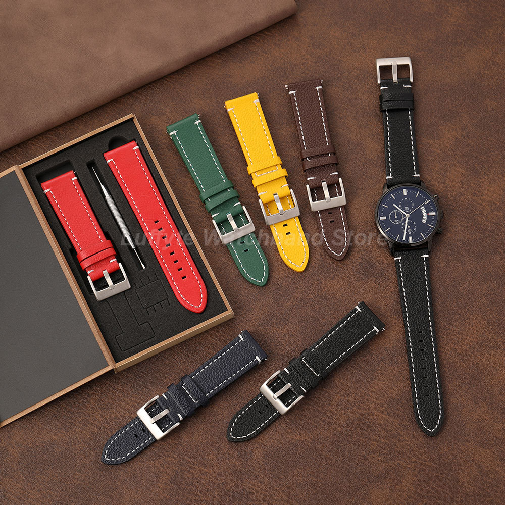 Correa de textura de lichi de  - Suede Strap Watch reseña y precio
