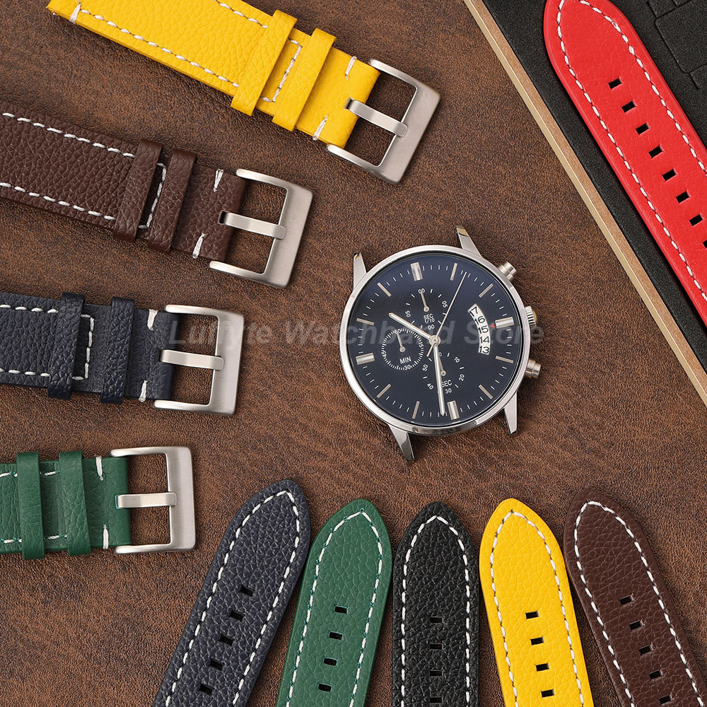 Correa de textura de lichi de  - Suede Strap Watch reseña y precio